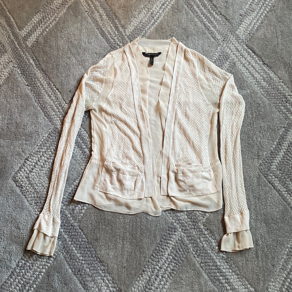 BCBGmaxazria cream cardigan delicate medium